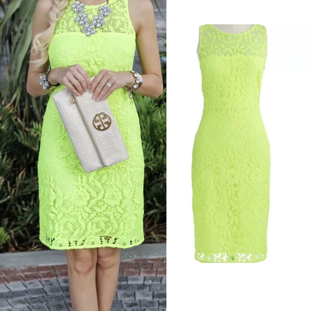NWT J Crew Yellow Lace Sheath Dress
